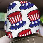 USA Symbol American Flag Hat Pattern Stripes And Stars Car Headrest Covers Set Of 2