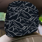Tribal Wild Ornament In Line Art Style Black Theme Car Headrest Covers Set Of 2