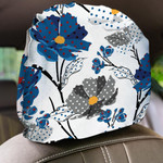 Trendy Meadow Wild Flowers Made Polka Dots Art Design Car Headrest Covers Set Of 2