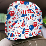 Celebrated Pattern Of American Patriotic Or Fourth Of July Theme Car Headrest Covers Set Of 2