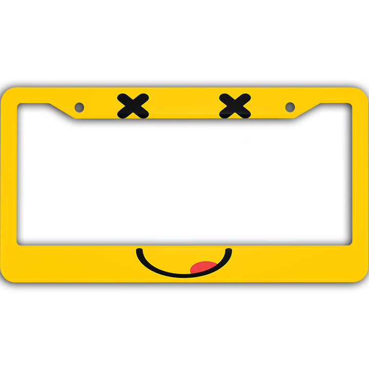 WINKY FACE RAINBOW Metal License Plate Frame Tag Holder Four Holes 
