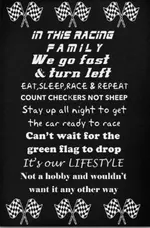 "In This Racing Family We Fo Fast & Turn Left" Canvas