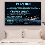 (L204) Swimming Canvas - Dad To Son - Never Lose