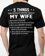 5 Things About My Wife T-Shirt - Gifts For Wife| Gifts For Lover | Valentine Gifts | Anniversary Gifts | Gifts For Woman