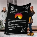 A Personalized Couple Romantic Sunset Blanket Present To My Wife - Gift For Christmas, Birthday