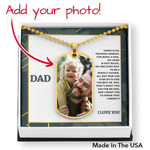 Fathers Day Dog Tag Pendant Necklace, Gift For Dad From Daughter Son, To Be A Perfect Father Dog Tag