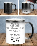 Father's day personalized Color Changing Mug, Gift for dog  from dog mom, from daughter and son, Roses are violet, you're my favorite face to lick after I've eaten poo