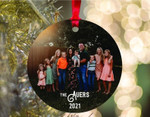 Personalized Portrait Family Photo Christmas Ornament Set, Circle Tree Decorations