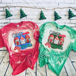 Christmas Bleached Tshirt, Chillin with My Gnomies Christmas Shirt For Women Men