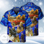 Christmas Hawaiian Shirt, Bear Floats Boats Edition Button Up Shirt For Men