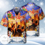 Christmas Hawaiian Shirt, Christmas Santa Claus Horse Button Up Shirt For Men