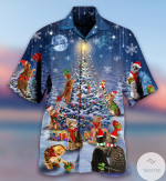 Christmas Hawaiian Shirt, Cat Playing In Christmas Button Up Shirt For Men