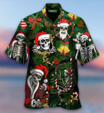 Christmas Hawaiian Shirt, Skull Christmas Button Up Shirt For Men