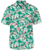 Christmas Hawaiian Shirt, Santa Palms Christmas Button Up Shirt For Men