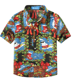 Christmas Hawaiian Shirt, Funny Gingerbread Party Tropical Blue Green Christmas Button Up Shirt For Men