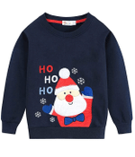 Kid Christmas 3D Sweatshirt, Santa Claus Dark Blue Christmas Shirt For Toddler