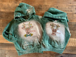 .Custom Kids Christmas Bleached Hoodie, Boy Reindeer & Girl Reindeer Sweatshirt For Toddler Funny Cute