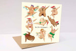 Funny Christmas cards, Male Sexy gentlemen Dacing Christmas Greeting Card