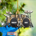 Personalized Drummer Christmas Ornament For Drum Player, Christmas Tree Decoration