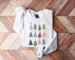 Happy Holidays Boho Christmas Trees Christmas Sweatshirt For Women Men
