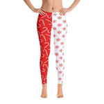 Candy Cane and Snowflake Christmas Leggings For Sports, Yoga, Workout Fitness, Women Gift