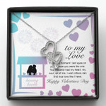 Valentines day gifts for her, Double Heart Necklace for Wife/Girlfriend, Kissing Booth