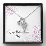Valentines day gifts for her, Double Heart Necklace for Wife/Girlfriend, Happy Valentine's day
