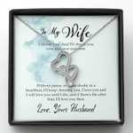 Valentines day gifts for her, Double Heart Necklace for Wife, I Choose You Over And Over