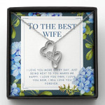 Valentines day gifts for her, Double Heart Necklace for Wife, Love You More Everyday