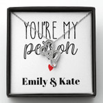 Custom Valentines day gifts for her, Double Heart Necklace for Girlfriend/Wife, You're My Person