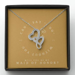 Valentines day gifts for her, Double Heart Necklace for Girlfriend/Wife, Maid Of Honor