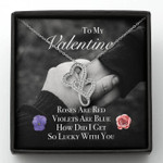 Valentines day gifts for her, Double Heart Necklace for Girlfriend/Wife, Rose Are Red