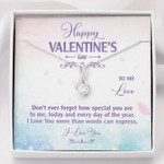 Valentines day gifts for her, Alluring Beauty Necklace for Girlfriend/Wife, Love U More Than Words Can Express