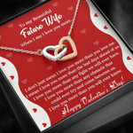 Valentines day gifts for her, Interlocking Heart Necklace for Girlfriend/Wife, Love You More Than Obstacle