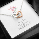 Valentines day gifts for her, Interlocking Heart Necklace for Wife/Girlfriend, I Love You More I Win