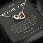 Valentines day gifts for her, Interlocking Heart Necklace for Future Wife, LOVE make us Forever Together