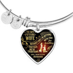 Valentines Day Gif For Her, Heart Pendant Bracelet For Wife, Without You I'm Nothing