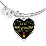 Valentines Day Gif For Her, Heart Pendant Bracelet For Girlfriend, Take My Heart