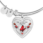 Valentines Day Gif For Her, Memories Pendant Bracelet For Wife, Red Butterfly I Will Carry You