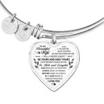 Valentines Day Gif For Her, Pendant Heart Bracelet For Wife, Be Yours And Always Yours