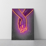 Valentine Gift For Her/Him, Couple Canvas/Poster for Husband/Wife, Neon Art Print