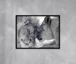 Valentine Gift For Her/Him, Couple Canvas/Poster for Husband/Wife, Lions in Love