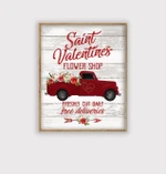 Rustic Farmhouse Valentines Day Print, Truck Valentines Couple Canvas/Poster for Husband/Wife