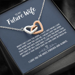 Valentines day gifts for her, Interlocking Heart Necklace for Future Wife, Love You More Than Any Fight