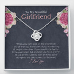 Valentines day gifts for her, Love Knot Necklace for Girlfriend, I Will Sit With You In The Dark