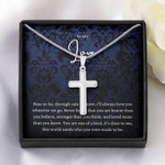 Valentines Day Gifts For Him, Cross Necklace For Boyfriend/Husband, Always Love You Wherever We Go