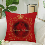 Valentine Day Gift For Him, Her, Custom Photo&Name King Throw Pillow, Made In USA