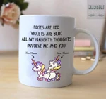 Naughty Unicorn Making Out Funny Mug For Husband/ Wife, Boyfriend/ Girlfriend, Valentine Day Gift For Him/ Her