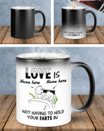 Hold Your Fart in, Funny Color Changing Mug, Funny Mug For Husband/ Wife, Boyfriend/ Girlfriend, Valentine Day Gift For Him/ Her