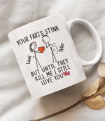 Your Farts Stink Funny Mug For Husband/ Wife, Boyfriend/ Girlfriend, Valentine Day Gift For Him/ Her